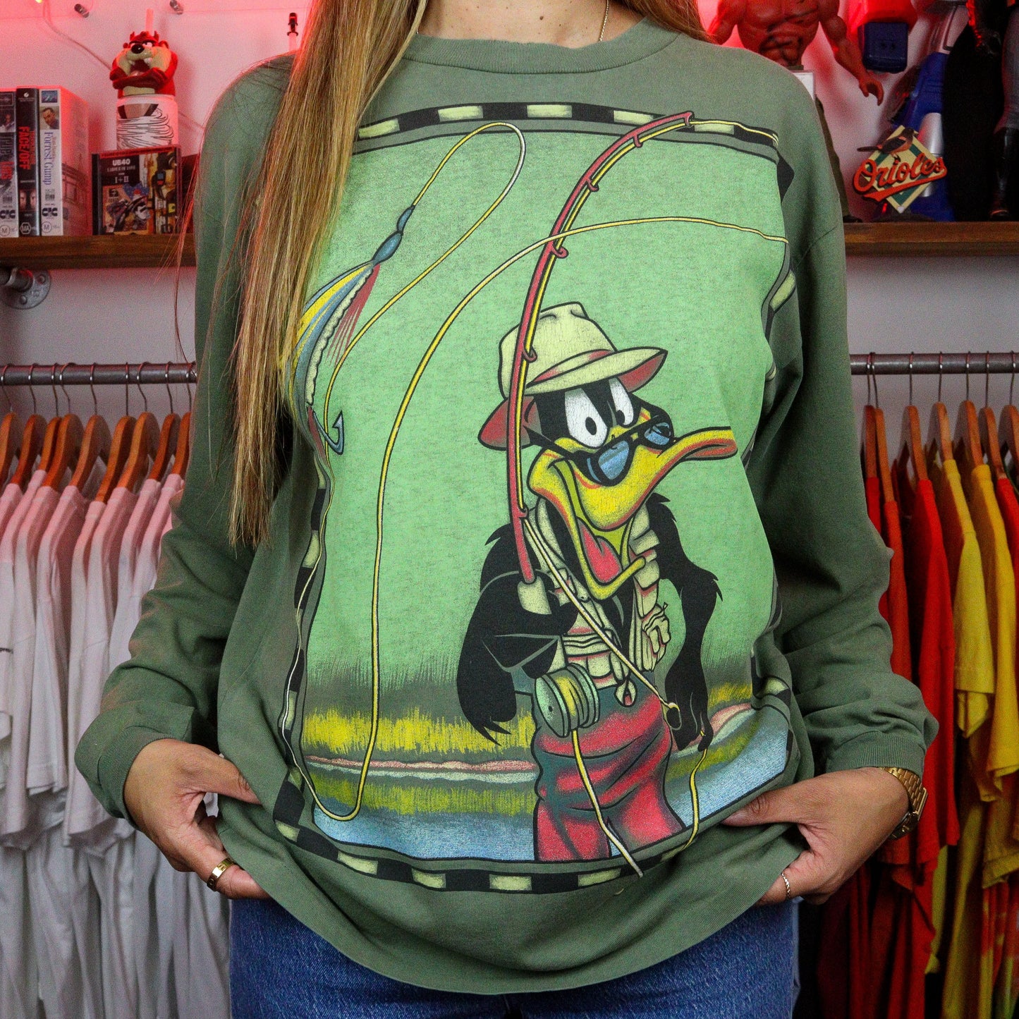 1995 Looney Tunes Daffy Duck LS-Tee (M)