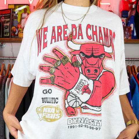 1997 Chicago Bulls We Are Da Champs T-Shirt (XXL) - Very Rare
