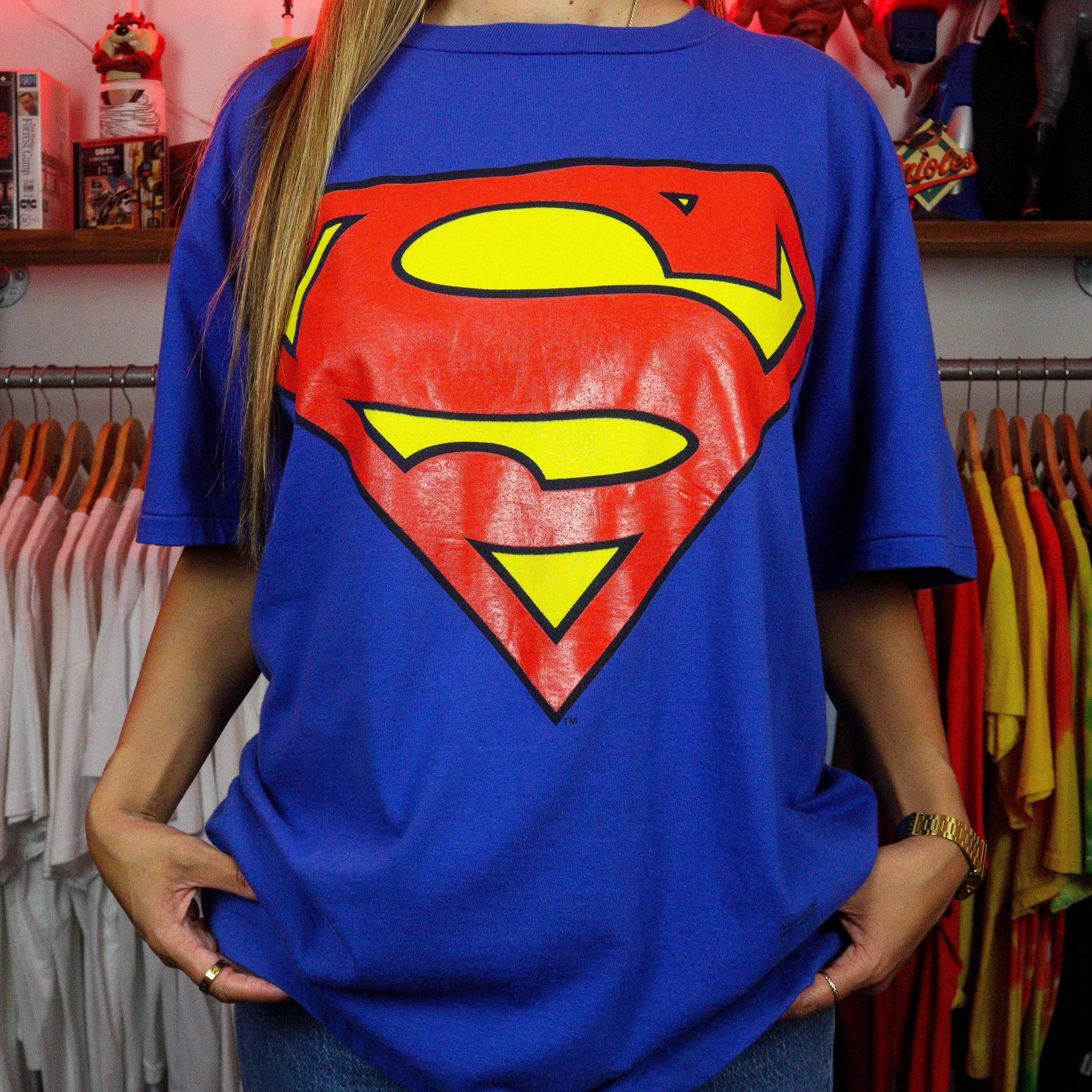 Superman retro vintage offers 2xl t shirt Warner brothers original