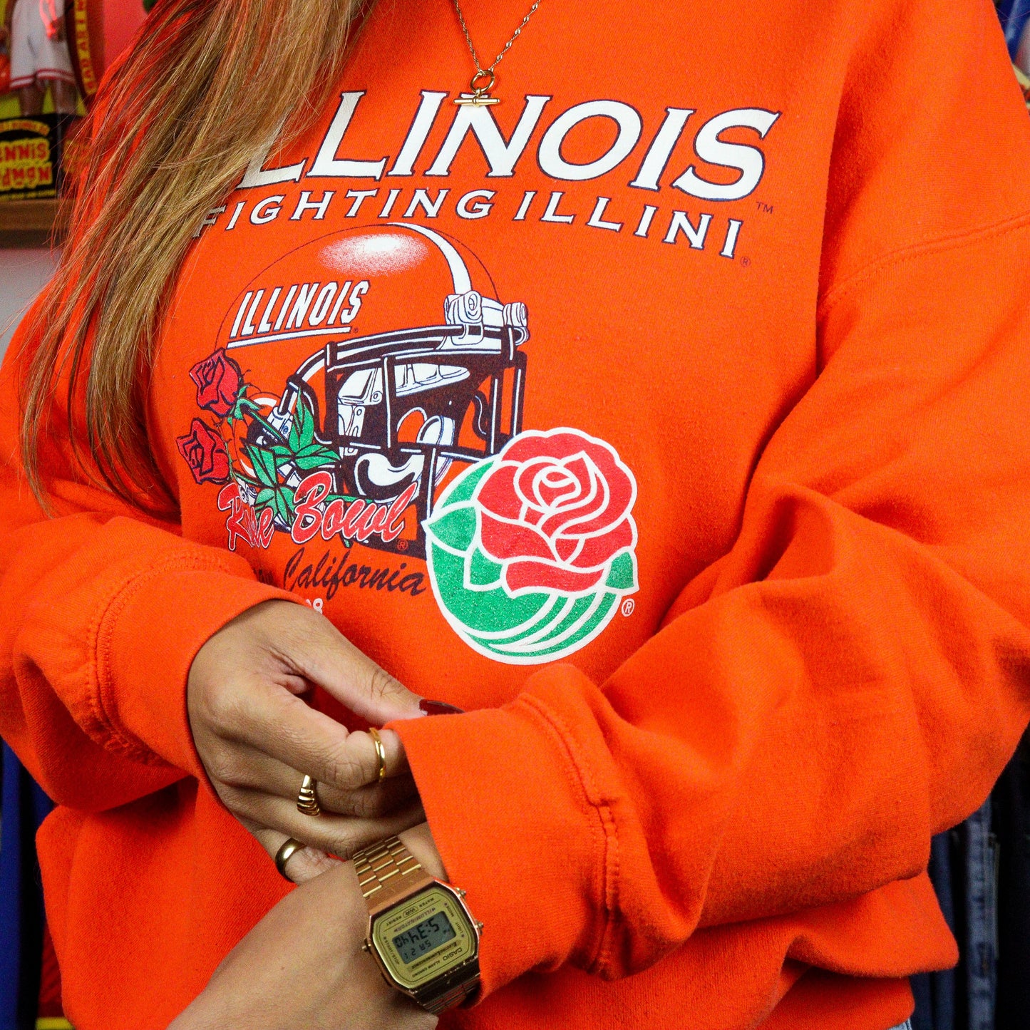 2008 Illinois University Football Graphic Sweatshirt (L)