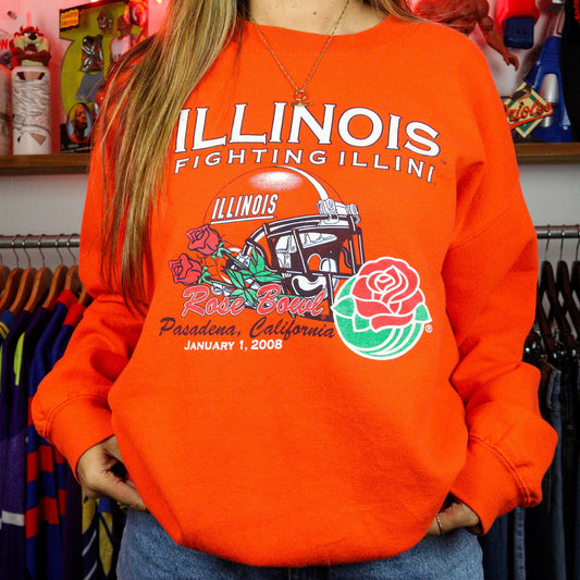 2008 Illinois University Football Graphic Sweatshirt (L)