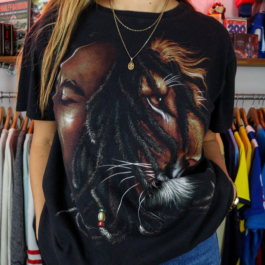 Bob Marley Lion Faces T-Shirt (M)