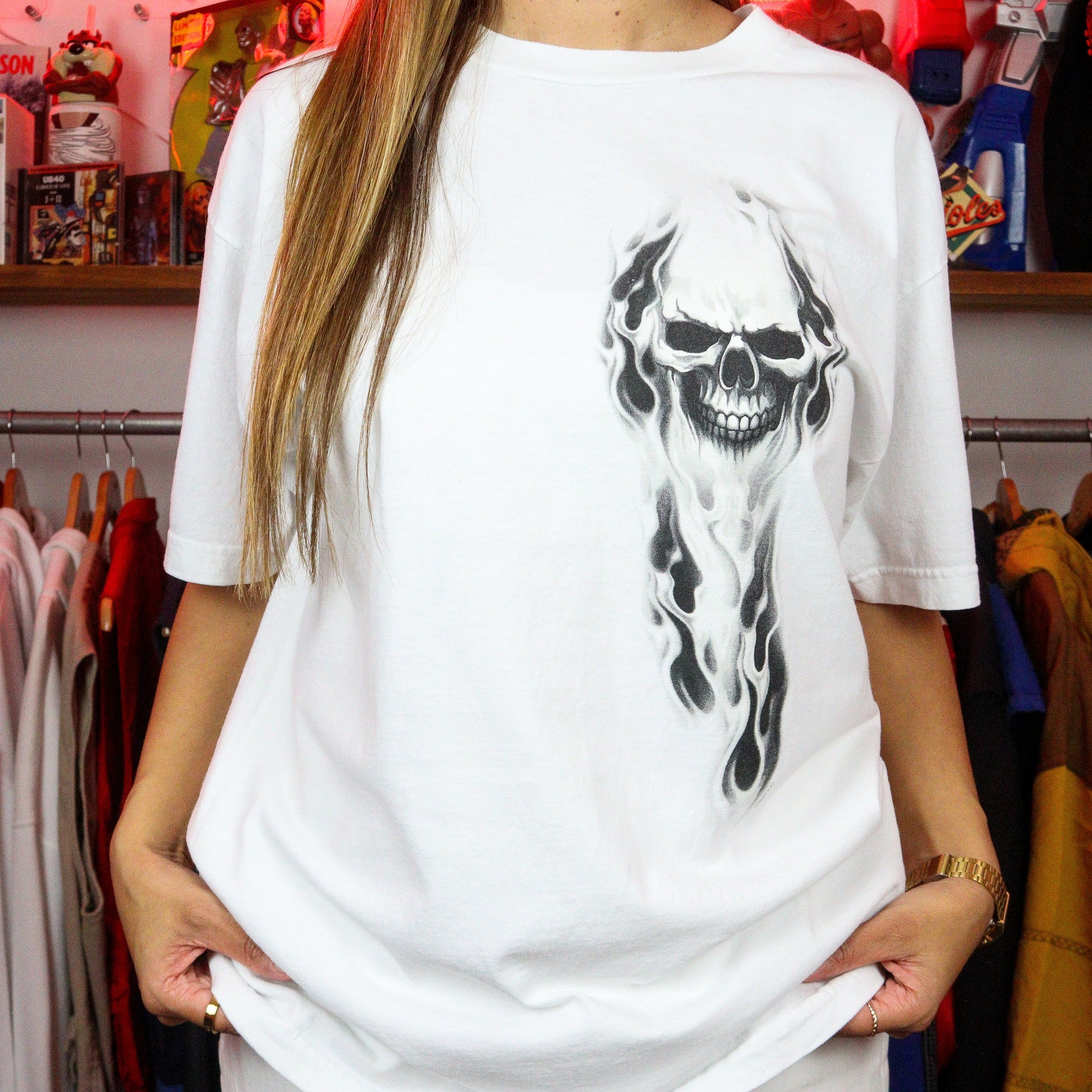 Hot Leathers Skull Graphic T-Shirt (L)