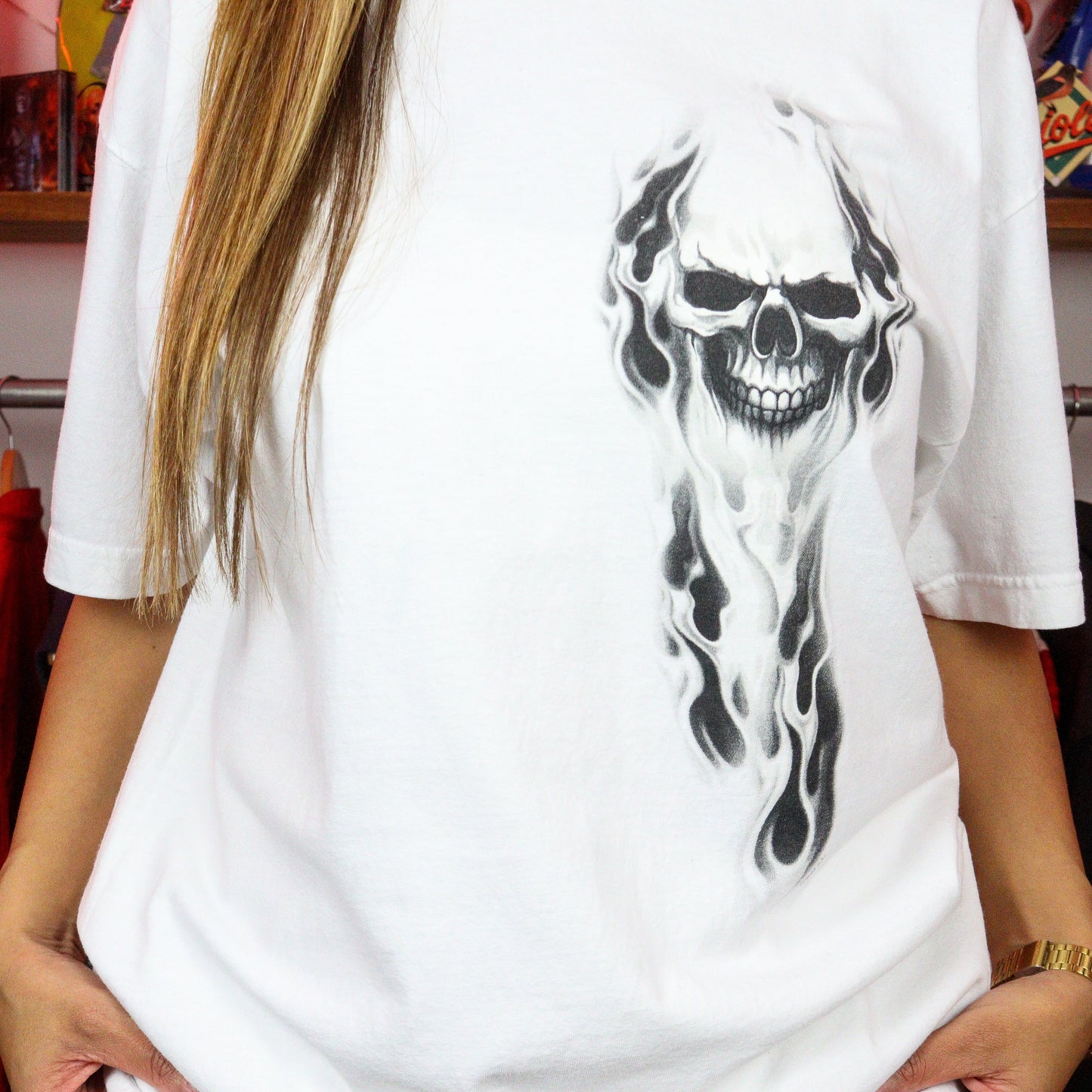 Hot Leathers Skull Graphic T-Shirt (L)