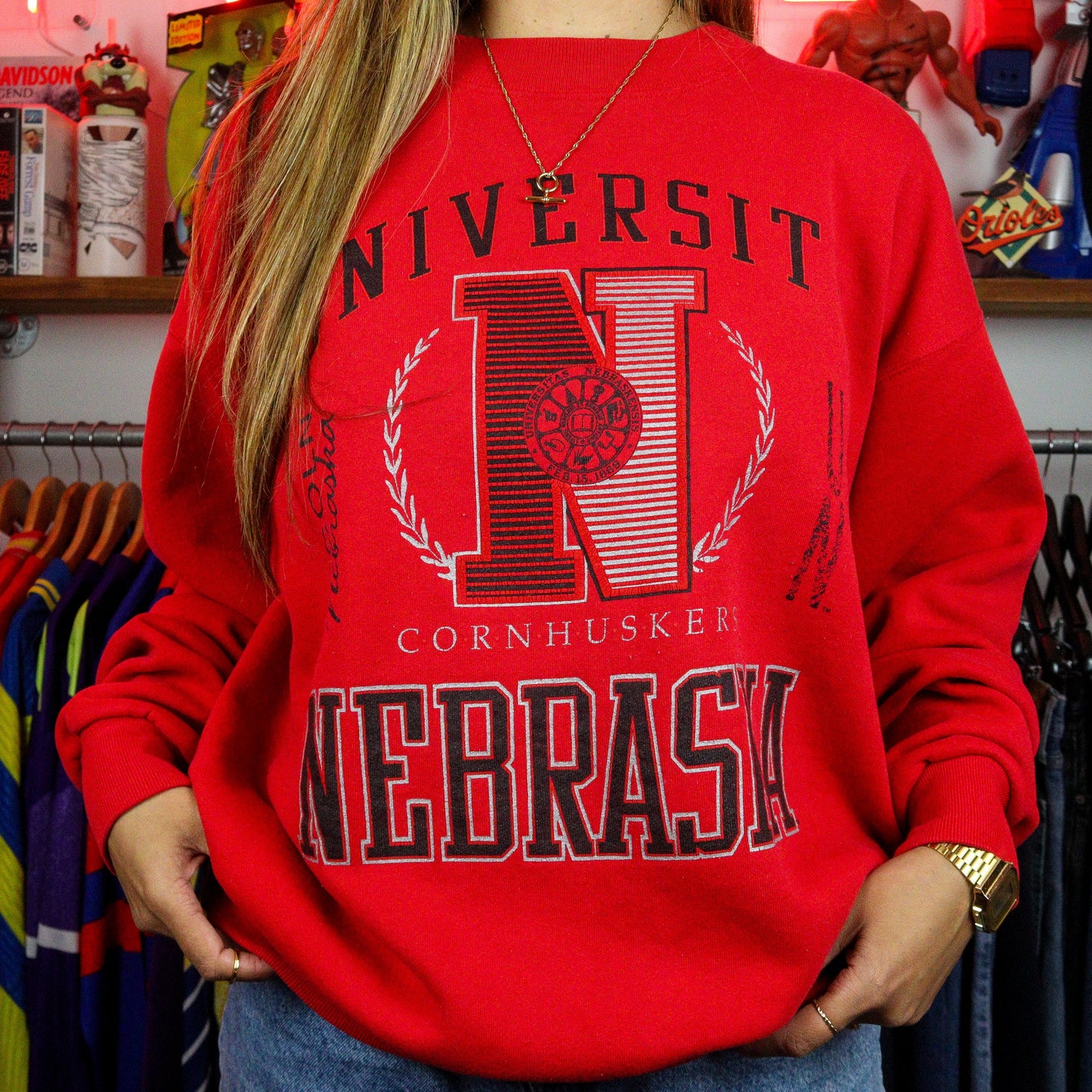 Nebraska University Logo Crewneck (XL)