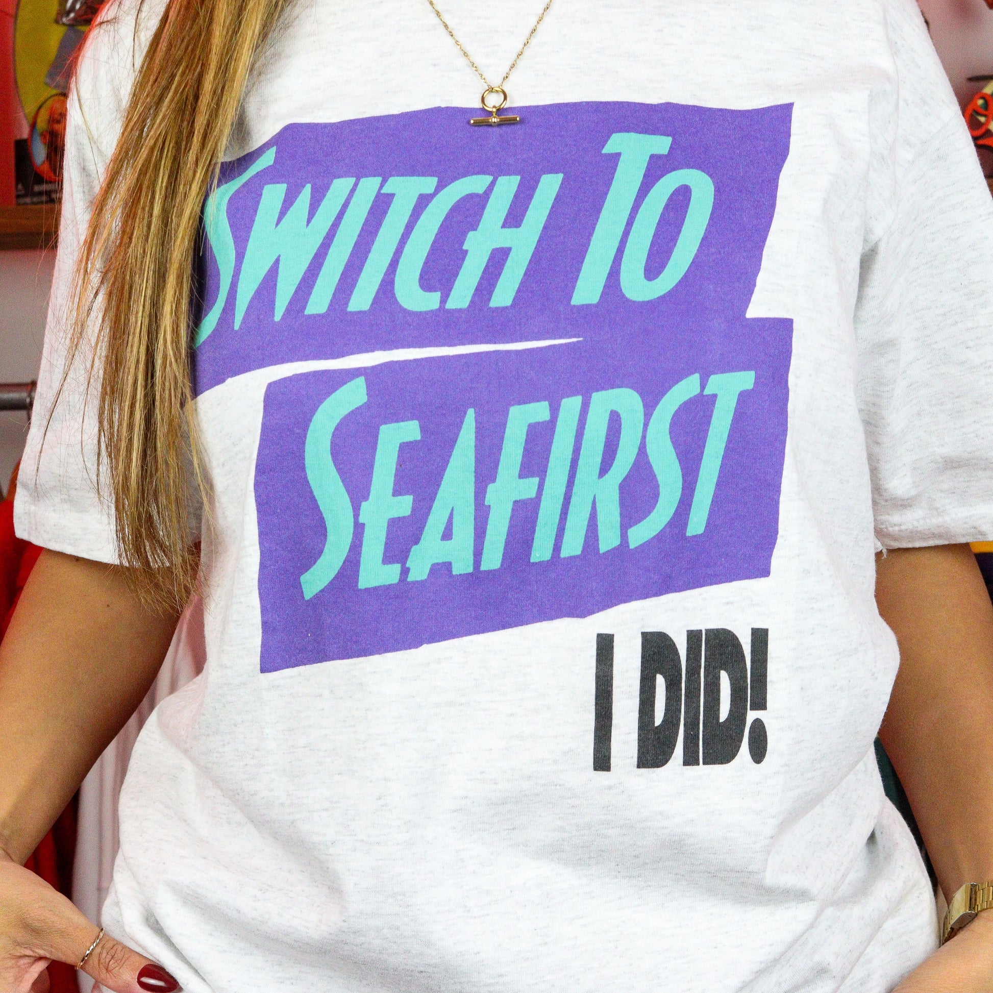 Vintage Switch To Seafirst Graphic T-Shirt (L)