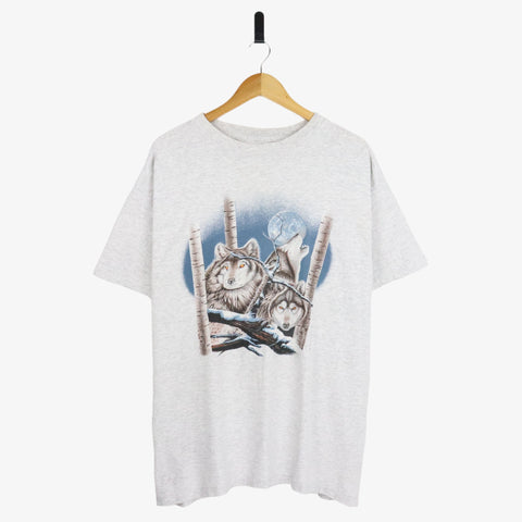 Wolf Print Graphic SS-Tee (XL)